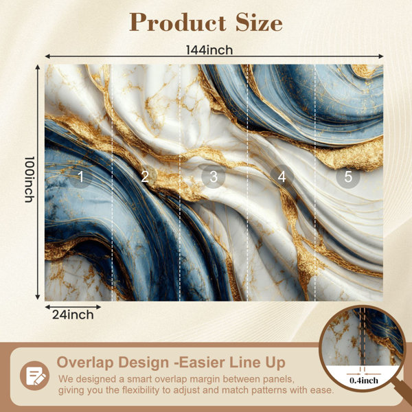 Red Barrel Studio Peel and Stick Wallpaper Abstract luxury marble art ...