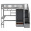 Twin Loft Bed With Built-In Bookshelf And Drawers-603619059
