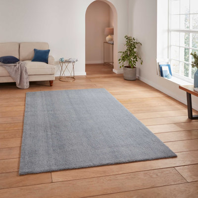 Athanaze area rug Machine Woven Rectangle Light Blue