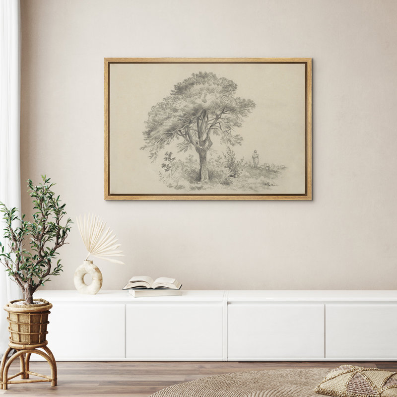 Reproduction d'art sur toile encadrée, "Jésus et l'agneau perdu par l'arbre", H 24 po x l 36 po, Naturel