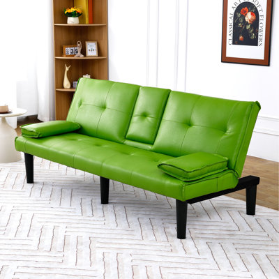The 67-Inch  PVC Multi-Functional Sofa Bed, With A Foldable And Cup Holder Design, Makes It Extremely Convenient To Turn The Living Room Into A Guest Room
