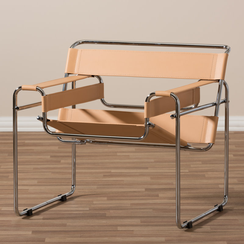 Aaisha Faux Leather Armchair, Tan Faux Leather