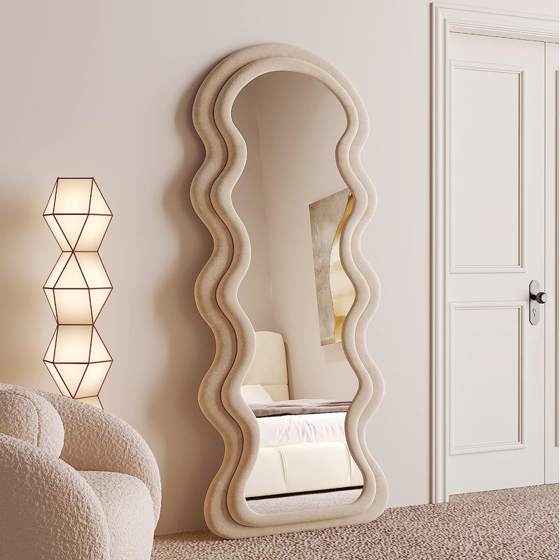 Rosdorf Park Kalilah Wavy Floor Mirror | Wayfair