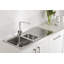 Abode Designs Ixis 500mm W Double Bowl Stainless Steel Kitchen Sink with 2 Faucet Holes