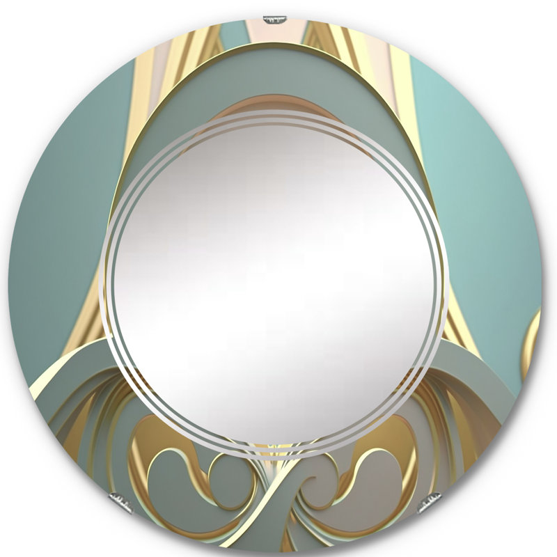 Wardie - Miroir mural moderne rond, 24 po x 24 po