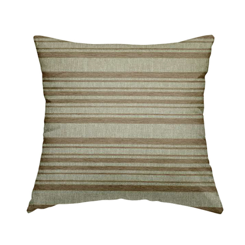Langton Striped Square Cushion, 55cm H x 55cm W x 5cm D, Brown