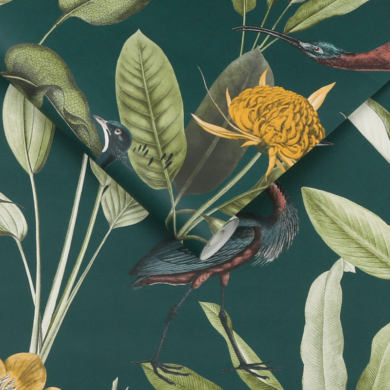 Papier peint floral , Vert