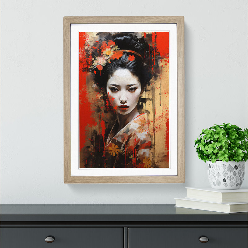 Single Picture Frame Print on Wood, 34cm H x 25cm W, Oak Framed