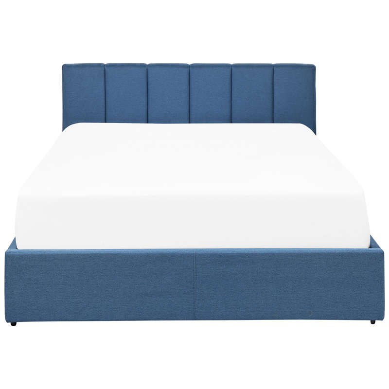 Amedeo Upholstered Lift Up Storage Bed, European Double (140 x 200 cm), Blue