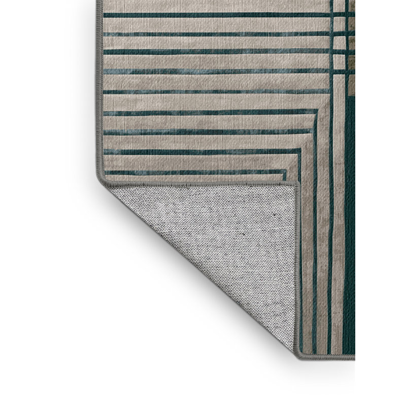 Machine Washable Gray Area Rug GSIX03661, Square 5'
