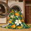 Machine Washable Botanical Green Area Rug