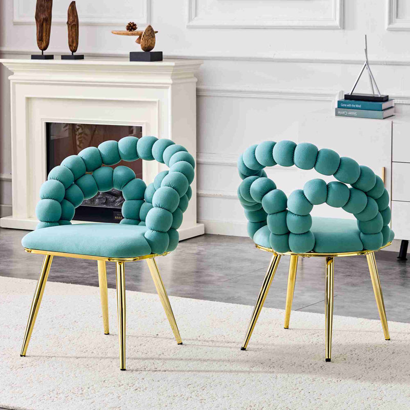 Ensemble de 2 chaises d'appoint rembourrées modernes pour la salle à manger et la cuisine, Sarcelle