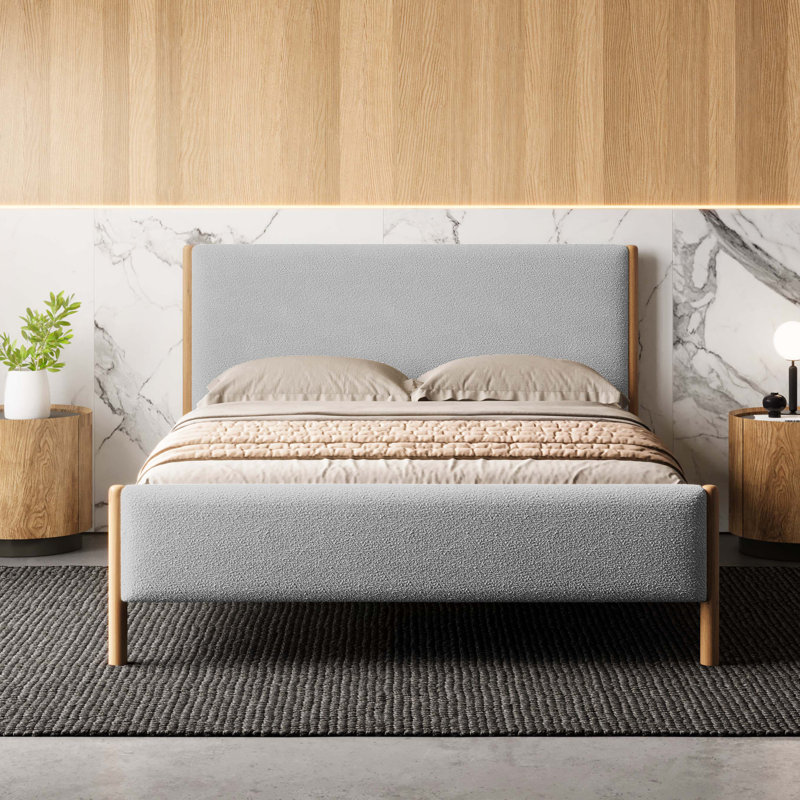 Earley Upholstered Platform Bed, Queen, Gray