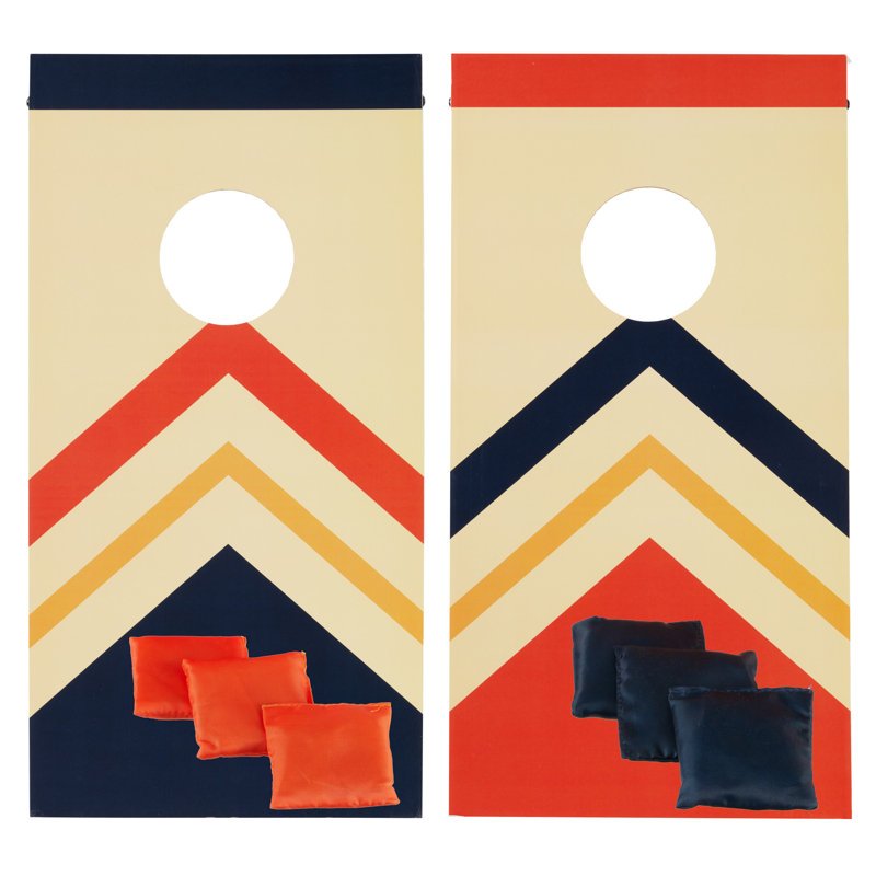 Retro Chevron Indoor Mini Cornhole Set with Bean Bags