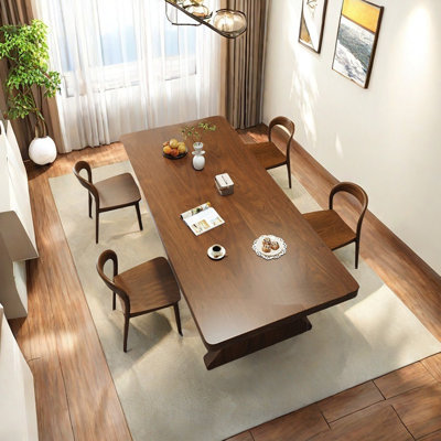 Solid wood walnut dining table set