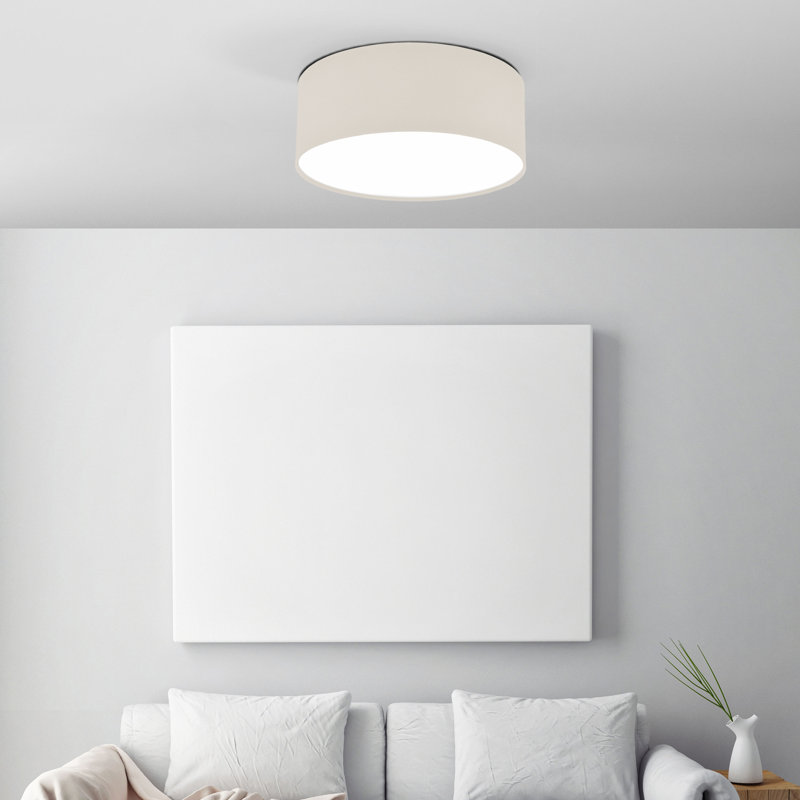 Davidde Fabric Flush Mount, Ecru