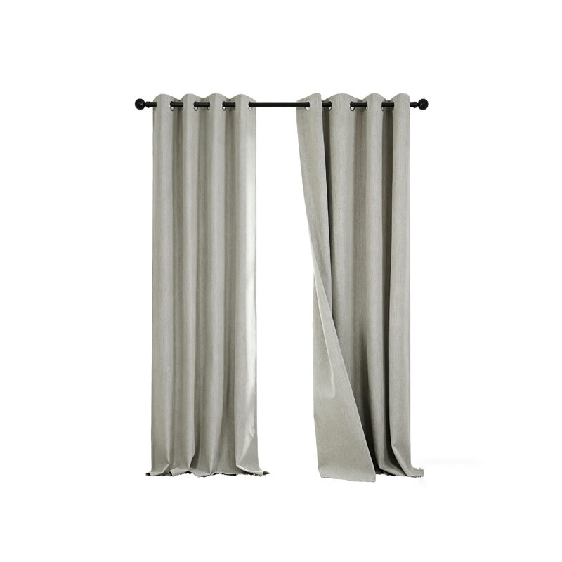 Blackout Curtain Panel Pair, 168cm Width x 229cm Drop, Grey