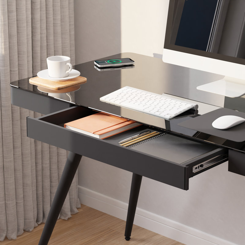 Willsbridge 120Cm W Height Adjustable Rectangular Computer Desk, Black