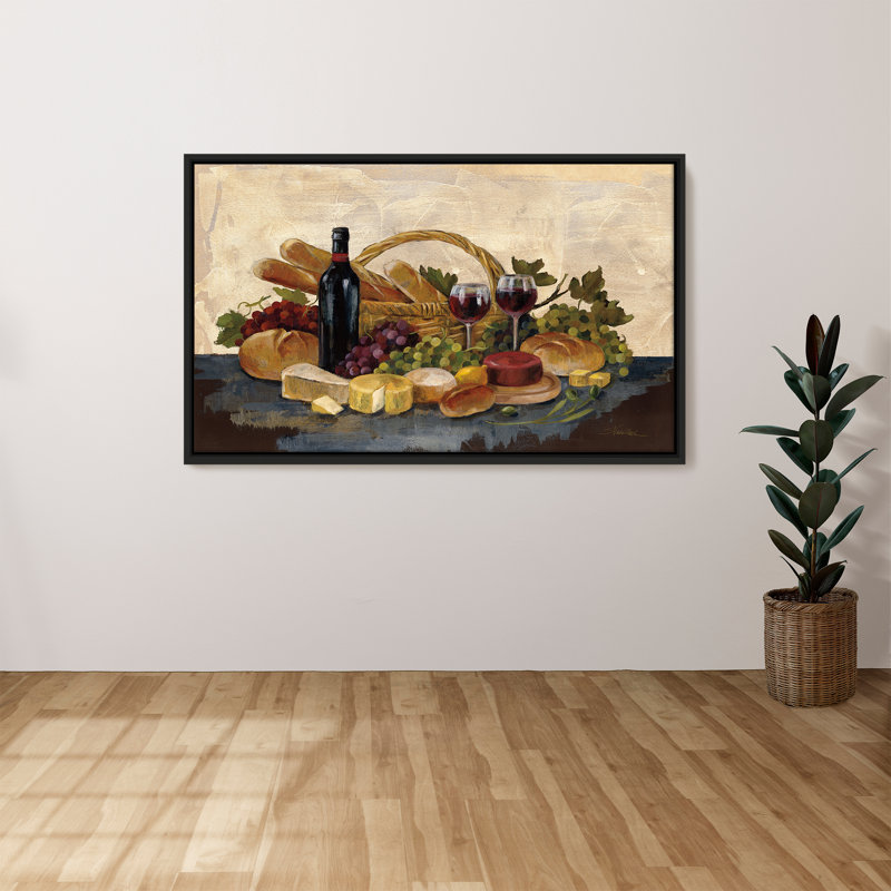 "Tuscan Evening Wine" par Silvia Vassileva, reproduction sur toile dans un cadre flottant, H 31,5 po x l 51,5 po