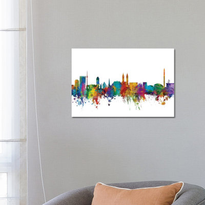Bremen, Germany Skyline by Michael Tompsett - 1 Piece Wrapped Canvas Wall Art