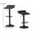 2 Adjustable Black Bonded Leather Seats - Swivel And Lift Mechanism For Easy Adjustment Of 2 Leather-Like Bar Stools Function Different Settings