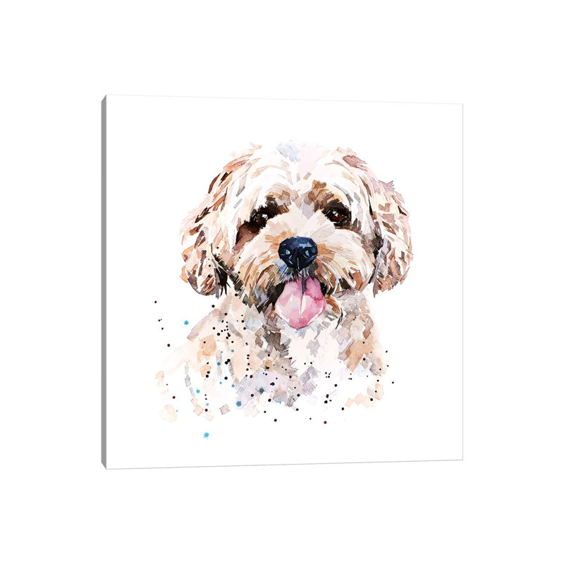 "Cockapod I" par Edwatercolours-impression, Pas de tapis, H 26 po x l 26 po x P 1,5 po, Toile tendue