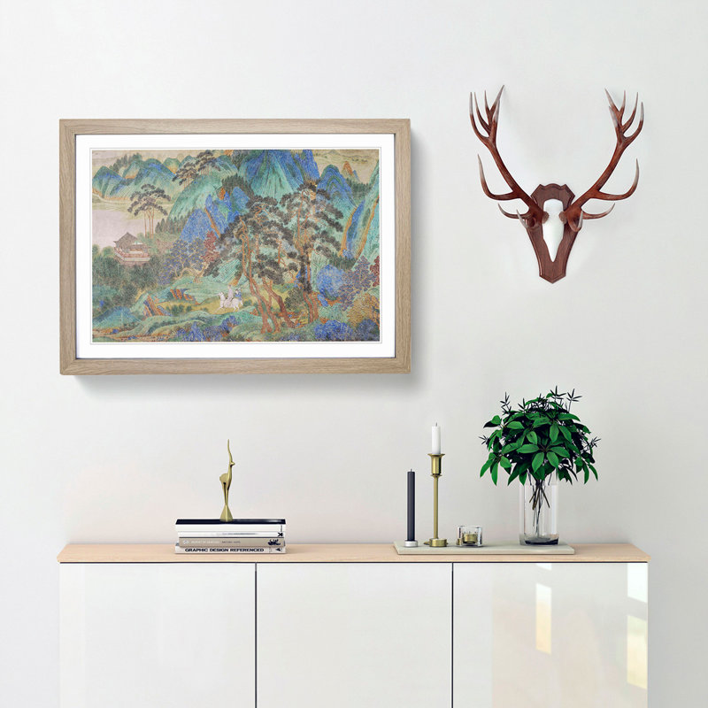 Landscape by Qiu Ying - Framed Print, Oak Framed, 36cm H x 48cm W x 2cm D