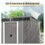 Remise de rangement extérieure en métal 8 pi x 6 pi avec portes coulissantes verrouillables, gris