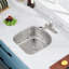 D Shape Undermount Stainless Steel Single Bowl Kitchen Sink-111566788
