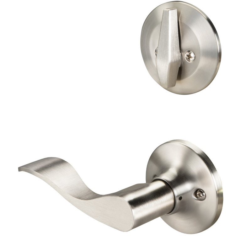 Ensemble de levier intérieur à cylindre simple (partie extérieure vendue séparément), Nickel satiné, Gauche