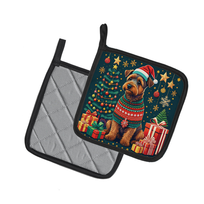Paire de poignées Welsh Terrier Christmas