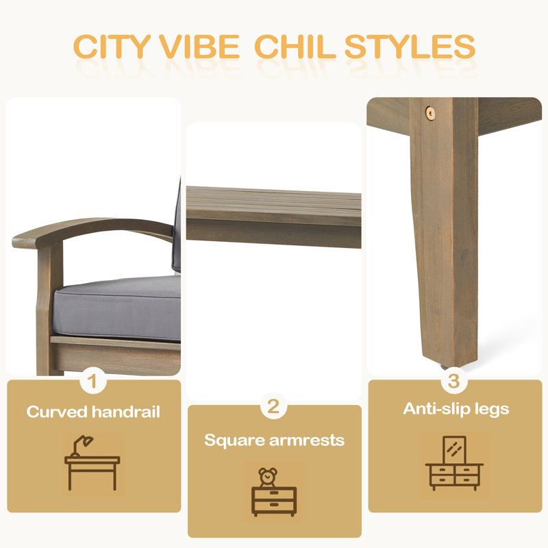 SIEGE D'AMOUR + TABLE BASSE, Gris foncé