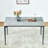 Glossy Rock Table With Black Legs,Sintered Stone Dining Table,Family Dining Table For 6-8 People