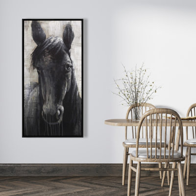 Black Horse Print On Canvas