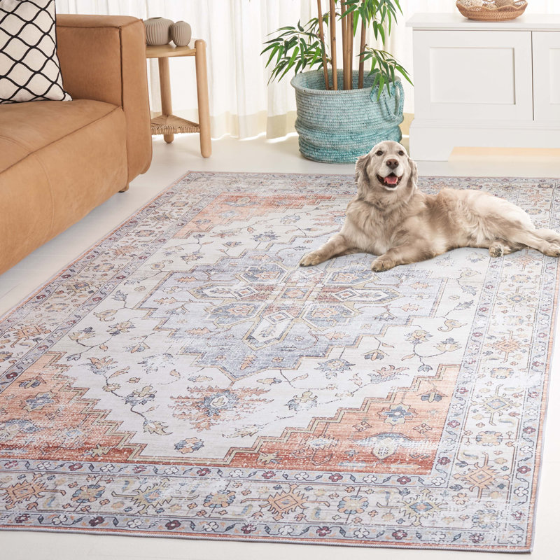 Alisha Area Rug with Non-Slip Backing, Rectangle 5' x 8'