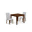 Ensemble de meubles de salle à manger 5 pièces comprenant une table carrée et 4 chaises Parson rembourrées, noyer antique-70087393-70087404-70087405