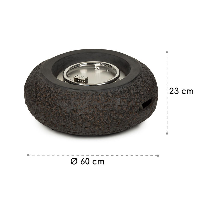 Round Stone Propane Smokeless Fire Pit with Lid