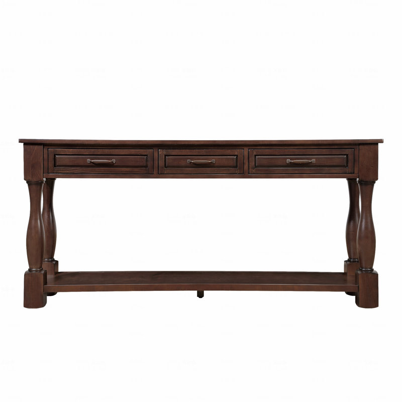 Bastedo 63.4''L*14.5”W Wood Console Table,Storage Side Table,Extra-thick Sofa Table with 3 Drawers and 1 Bottom Shelf