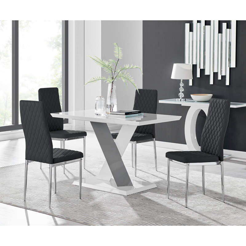 Eubanks 5 - Piece Dining Set, Black/Silver