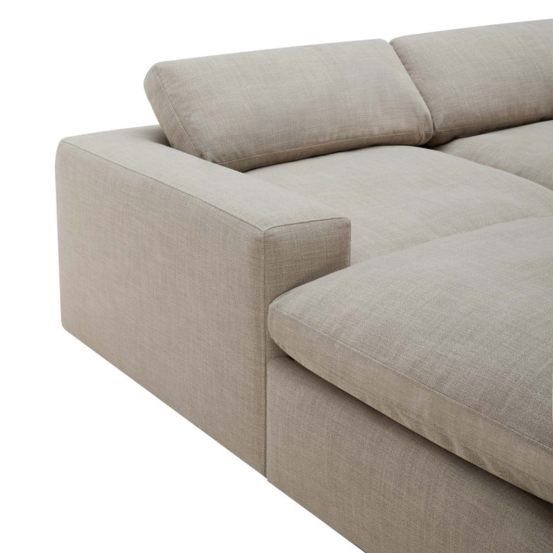 Canapé modulaire rembourré 4 pièces Asher, Lin performance Effie