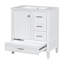 Meuble-lavabo de 30 po de style moderne - blanc avec structure en bois massif. Évier équipé, 3 tiroirs et porte pour un élégant meuble à cadre de meuble-lavabo. Fonctionnel-1877588317