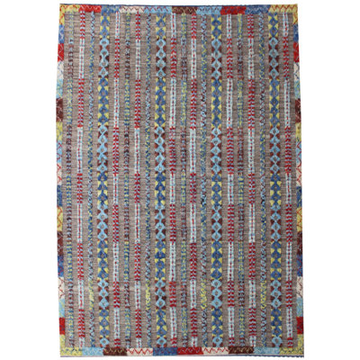 Rectangle 219 cm x 309 cm Geometric Hand Knotted Area Rug