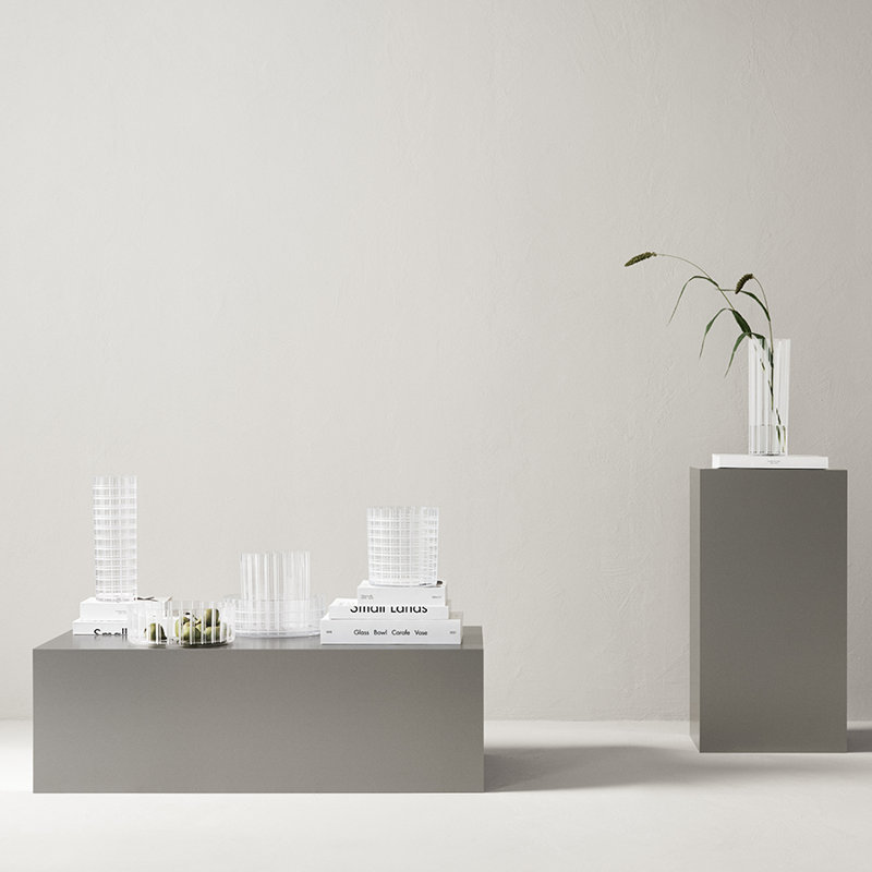 Vase de table Cut in Number Checker, H 7,87 po x l 7,28 po x P 7,28 po