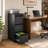 Black 3-Drawer Vertical Metal File Cabinet with Lock, Full Extension Drawers for Letter Legal A4 Files-1289351167
