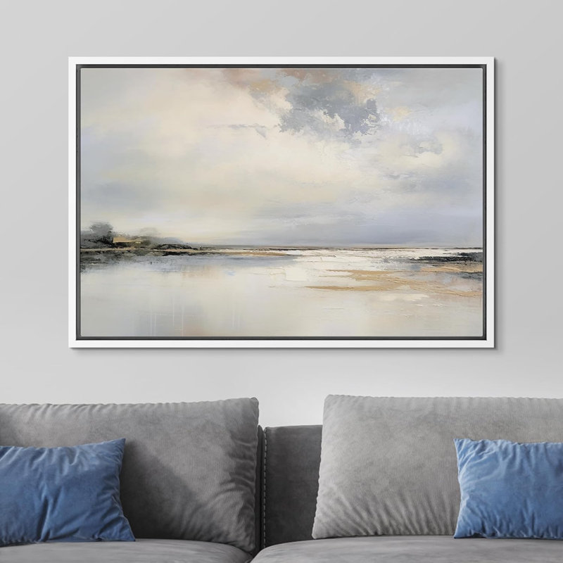 «Minimal Landscape Storm Cloud Reflection Nature Fine Art», art mural grand, chambre à coucher, bureau sur toile