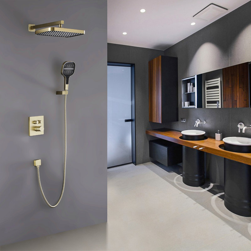 All-In-One Kit with Rough in-Valve, Brushed Gold