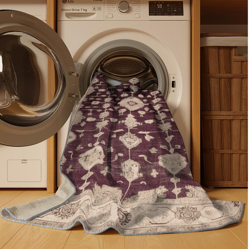 Tapis gris lavable à la machine, Rectangulaire 8 pi x 12 pi