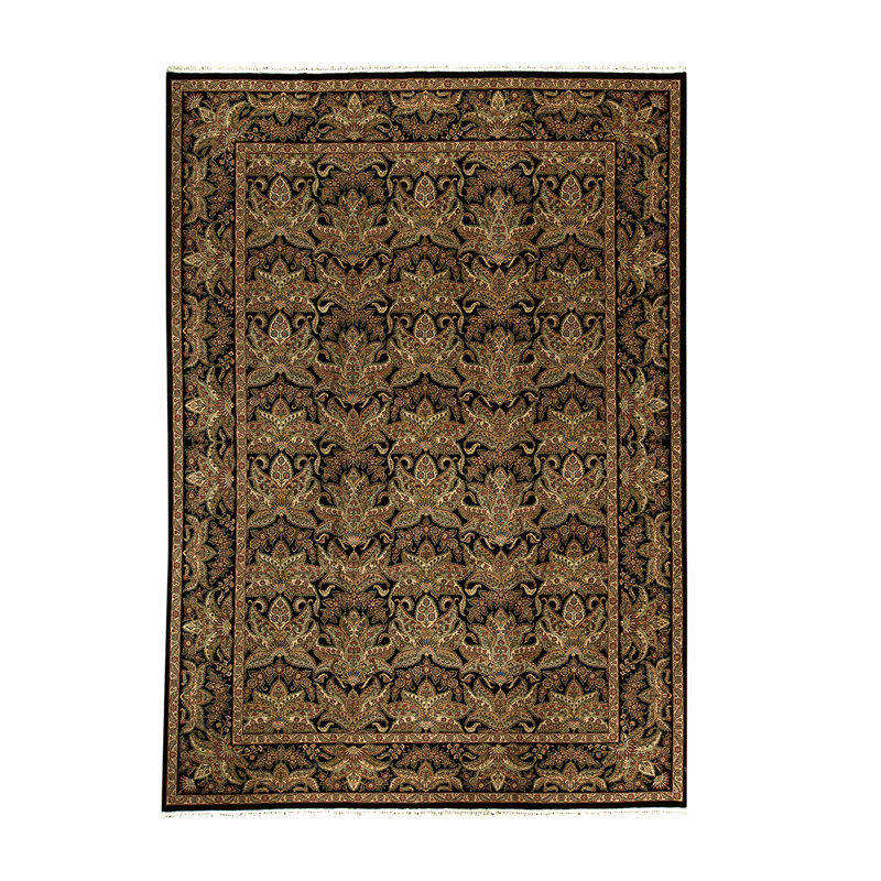 Tapis noir / brun de haute qualité noué à la main