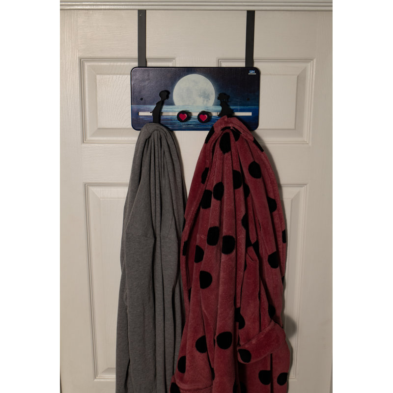 4 - Hook Wall Mounted Coat Rack in Blue