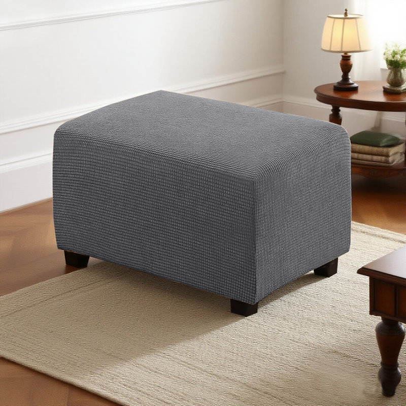 Couvre-pieds extensibles en jacquard à carreaux lavables à la machine et lavables à la machine avec protège-repose-pieds élastique